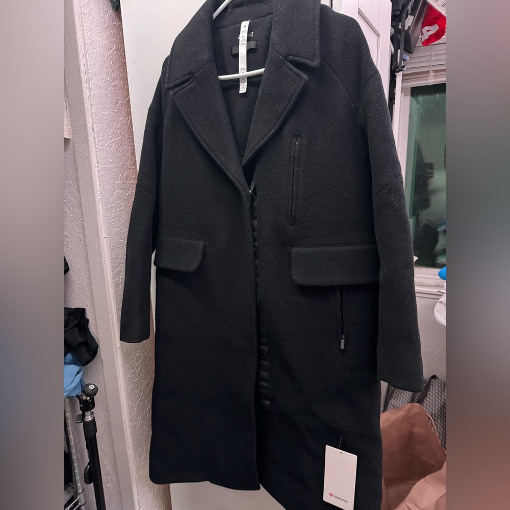 Lululemon Wool Long Coat NWT! Size 2 - Black MSRP $498